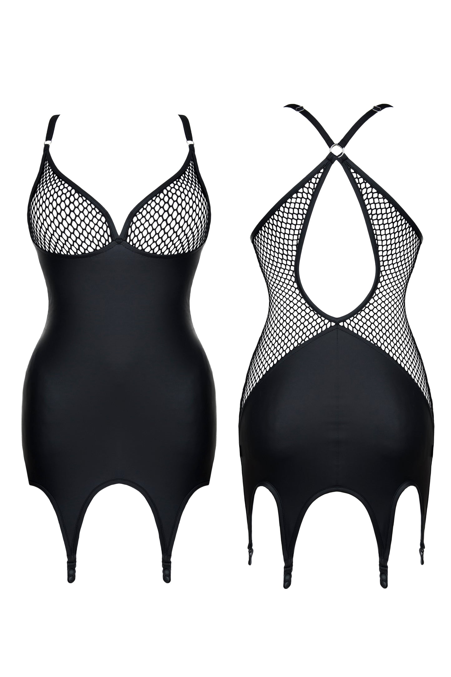 black suspender dress DDEris001 + stockings - S-8