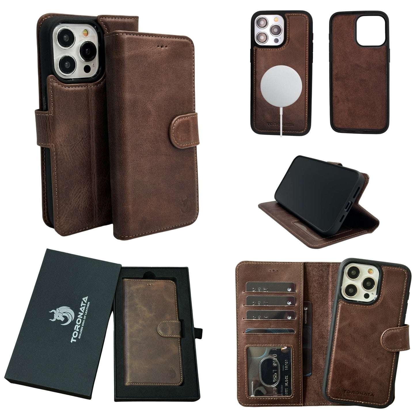 Vegas Premium Leather iPhone 15 Pro Max Wallet Case with MagSafe | Detachable RFID Blocking Luxury Wallet-7