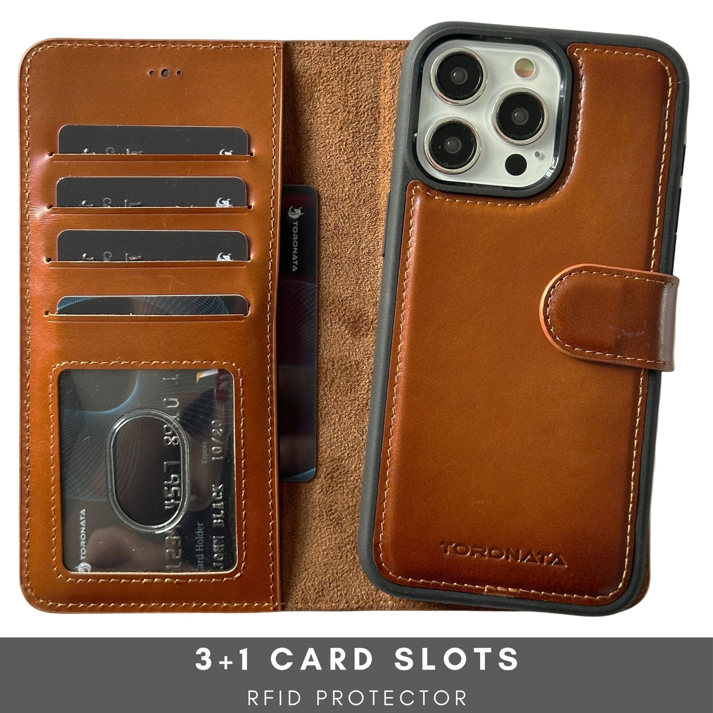 Vegas Premium Leather iPhone 15 Pro Max Wallet Case with MagSafe | Detachable RFID Blocking Luxury Wallet-2