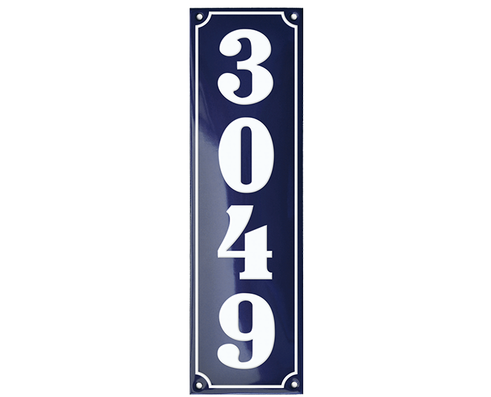 Blue Enamel Sign 8 x 27 cm (3⅛" x 10⅝")-0