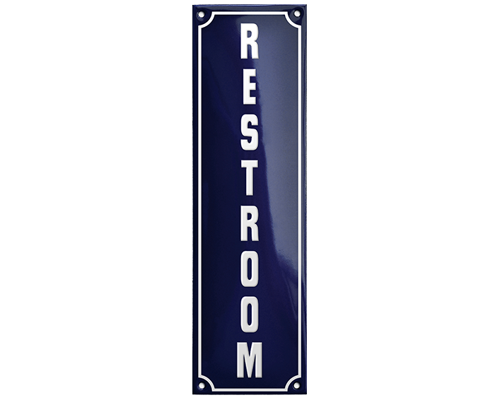 Blue Enamel Sign 8 x 27 cm (3⅛" x 10⅝")-1