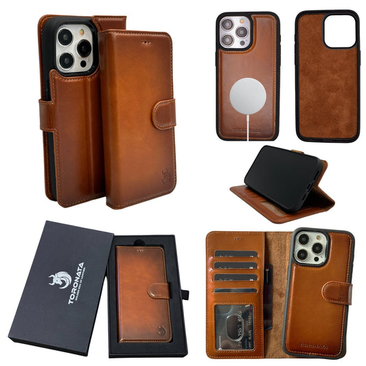 Vegas Premium Leather iPhone 15 Pro Max Wallet Case with MagSafe | Detachable RFID Blocking Luxury Wallet-0